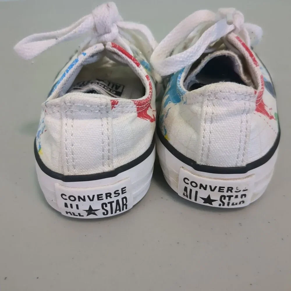 Converse All Star Chuck Taylor Kids Youth Shoes White Blue 11 Map Sneakers
